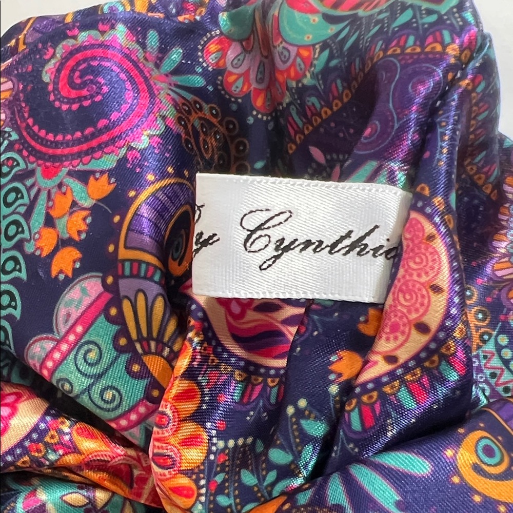 Handmade Jumbo Vibrant Paisley Silk Hair Scrunchie - Picture 5 of 5